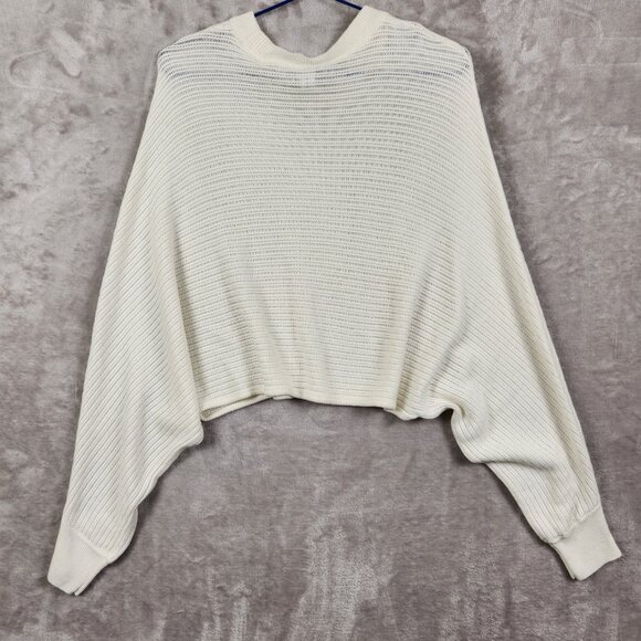 Diadora Luxe Collection Cropped White Batwing Sweater Women's Size S - Picture 2 of 7